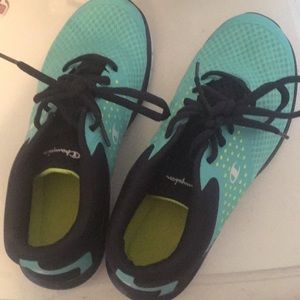 Teal running shoes